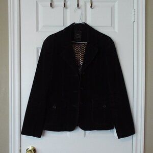Lady Hathaway Woman's Velvet Jacket ~ Chocolate Brown ~ Size Large (L) ~ EUC ~